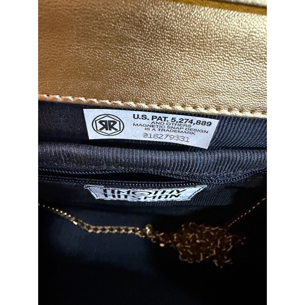 Vintage Y2K Timothy Hitsman Vintage Iridescent Striped Clutch Bag w/GChain Strap - Picture 4 of 5